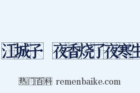江城子·夜香烧了夜寒生是什么意思的图片